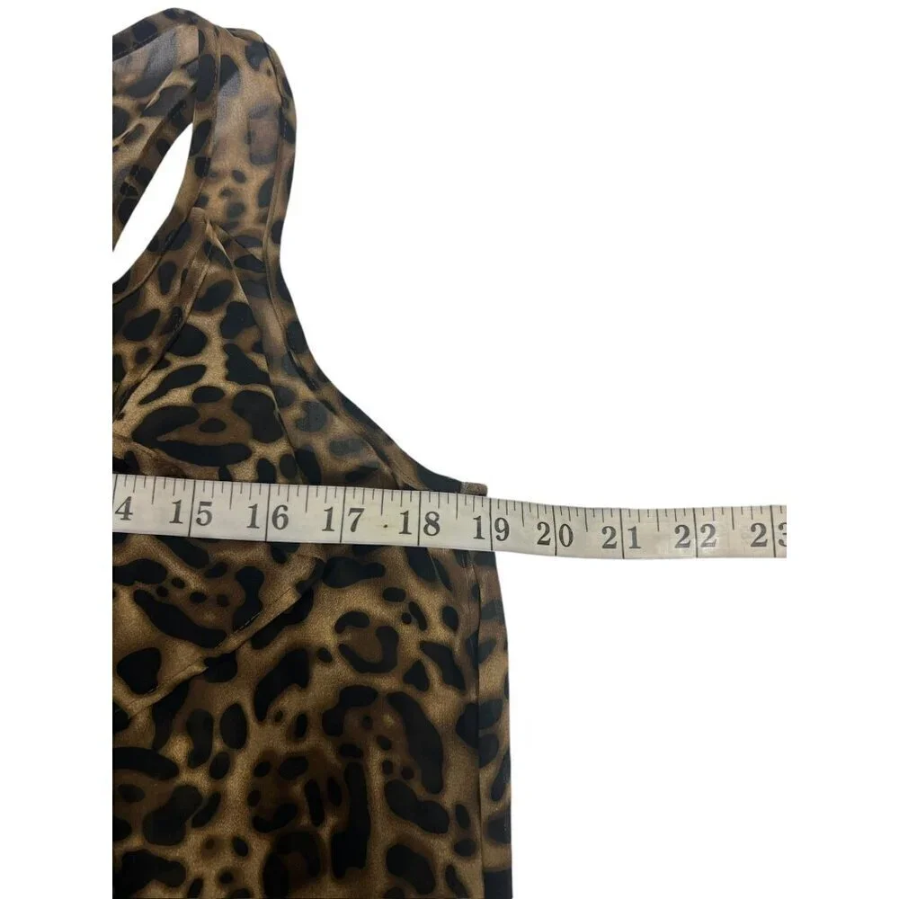 Mine Women's Shear Animal Print Riffled Top - Picture 5 of 6